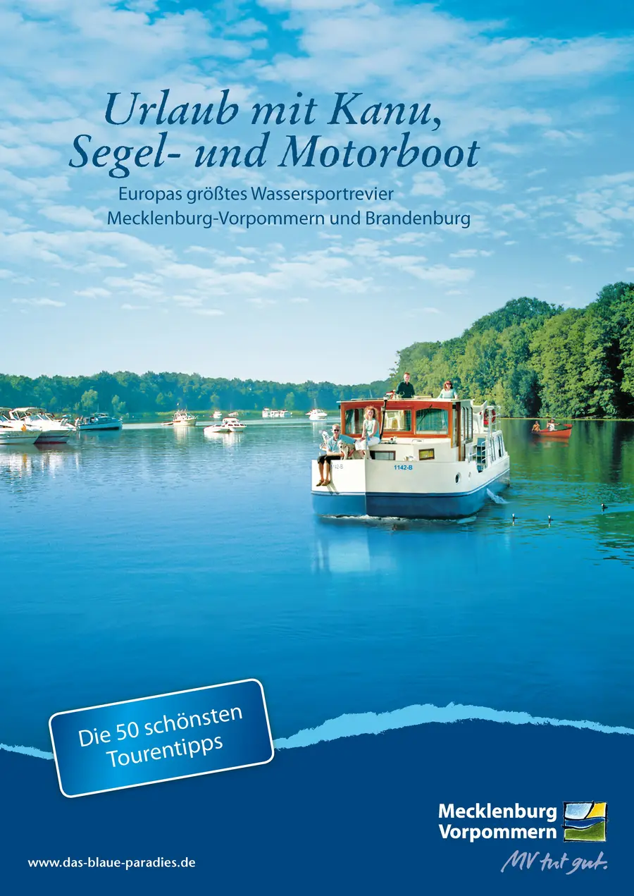 Foto: Titel Broschüre „Urlaub mit Kanu, Segel- und Motorboot“