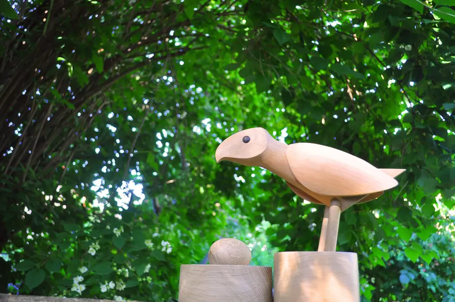 Publikumsadler und Adlerei aus Holz