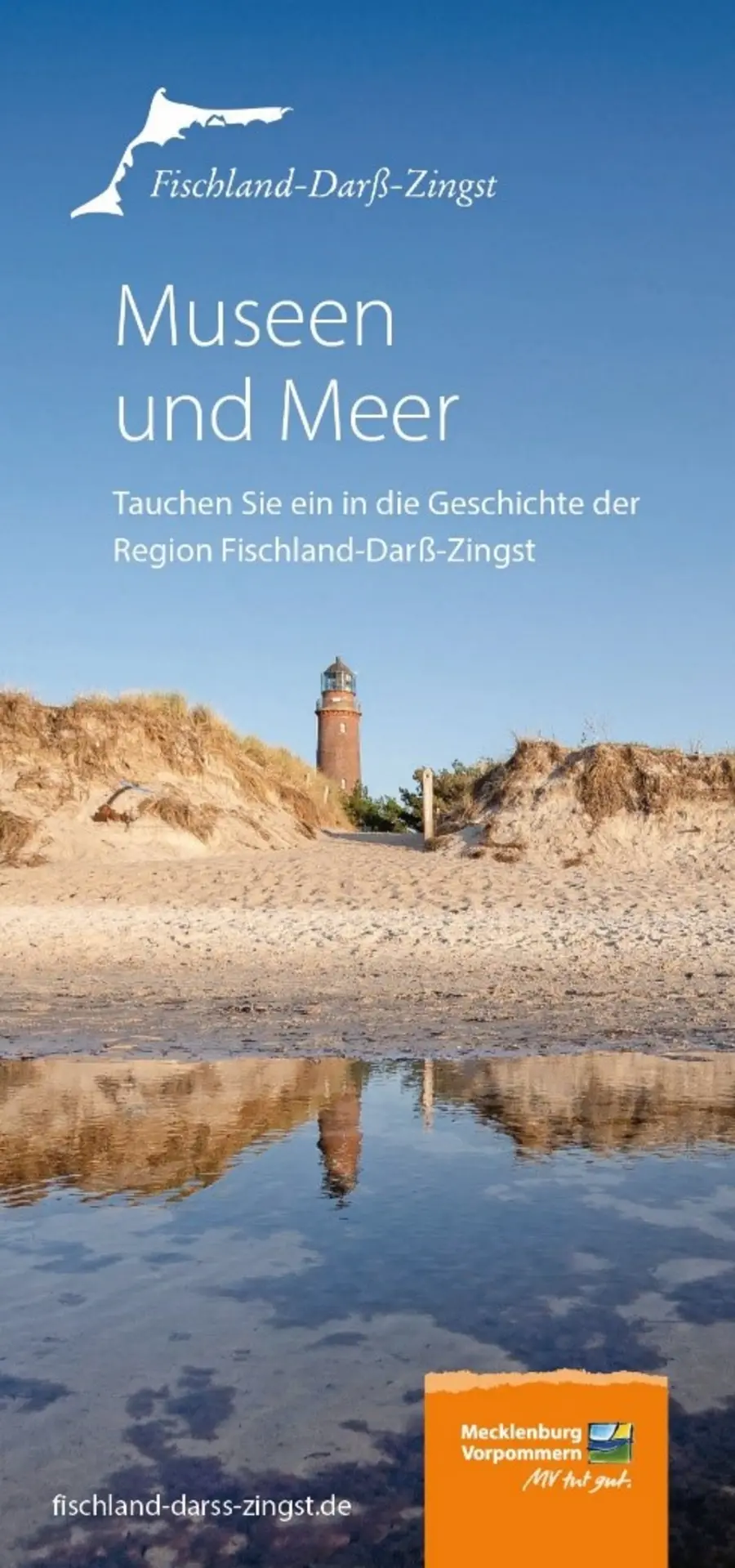 Cover der neuen Faltkarte „Museen und Meer“. 
