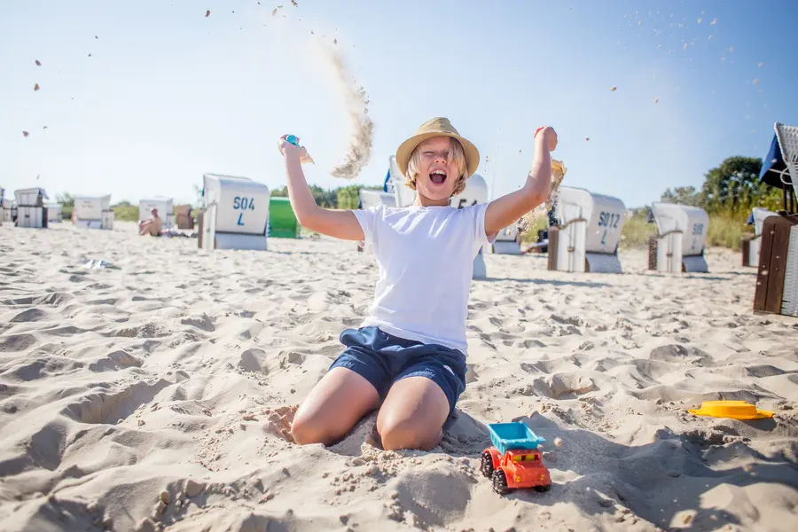 Der mit der blauen Flagge ausgezeichnete Strand des Kaiserbades Ahlbeck
