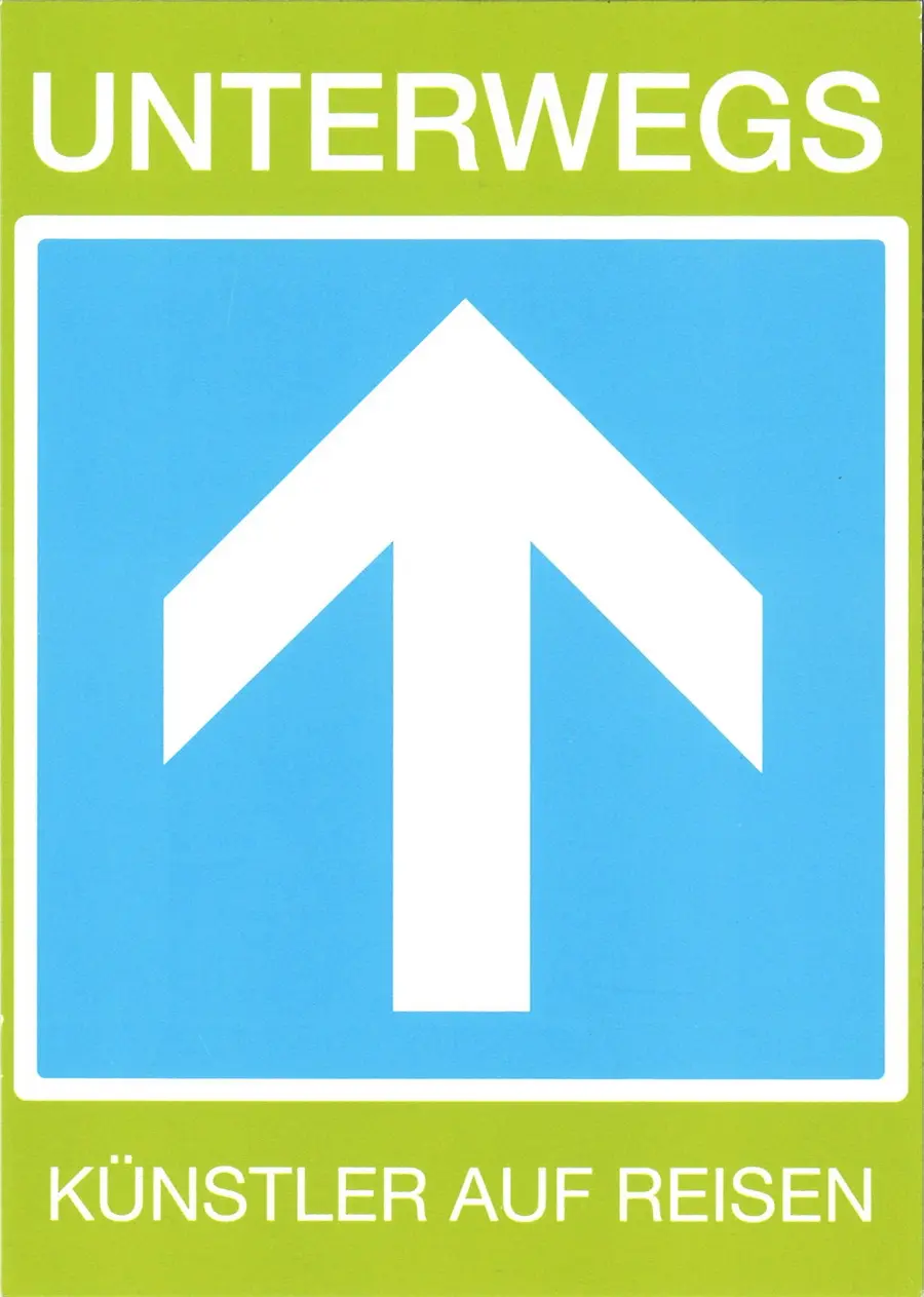 Ausstellungsplakat zum Projekt "Unterwegs - Künstler auf Reisen"