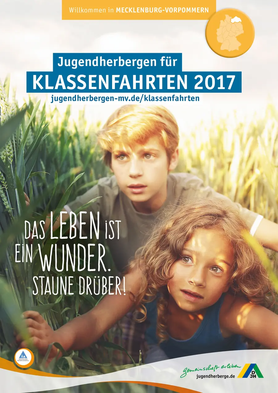Cover Klassenfahrten-Katalog der Jugendherbergen in MV