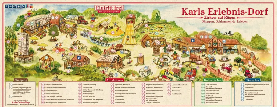 Übersicht über Karls Erlebnis-Dorf Zirkow