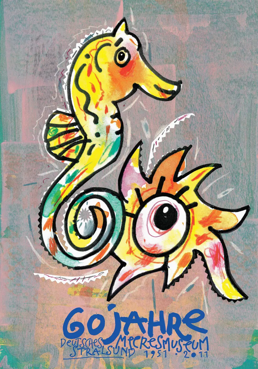 "60 Jahre Deutsches Meeresmuseum", Plakat: Felix Büttner
