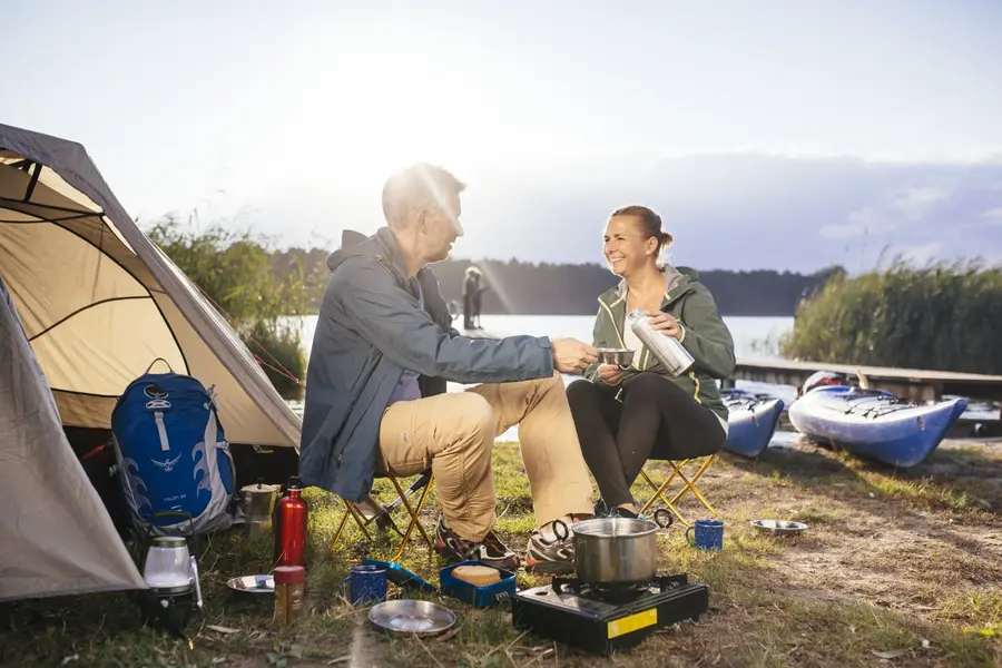 Campen und Kanufahren