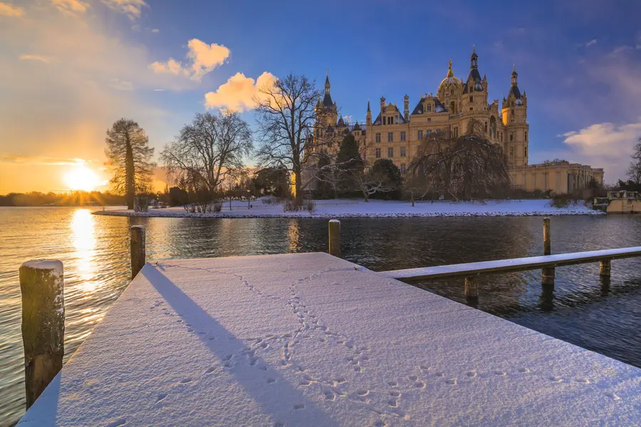 Schweriner Schloss im Winter