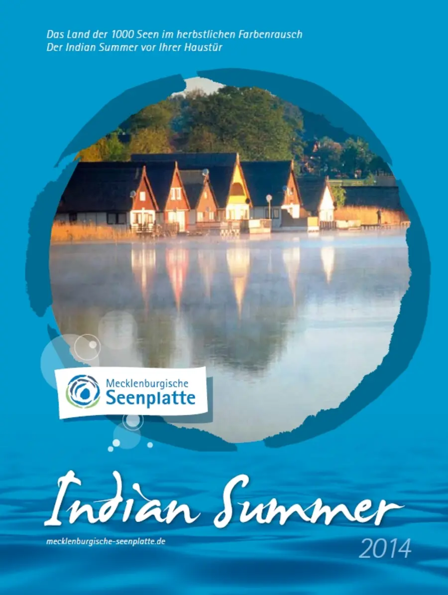 Cover der Herbstbroschüre "Indian Summer", Foto-Collage: TV Mecklenburgische Seenplatte