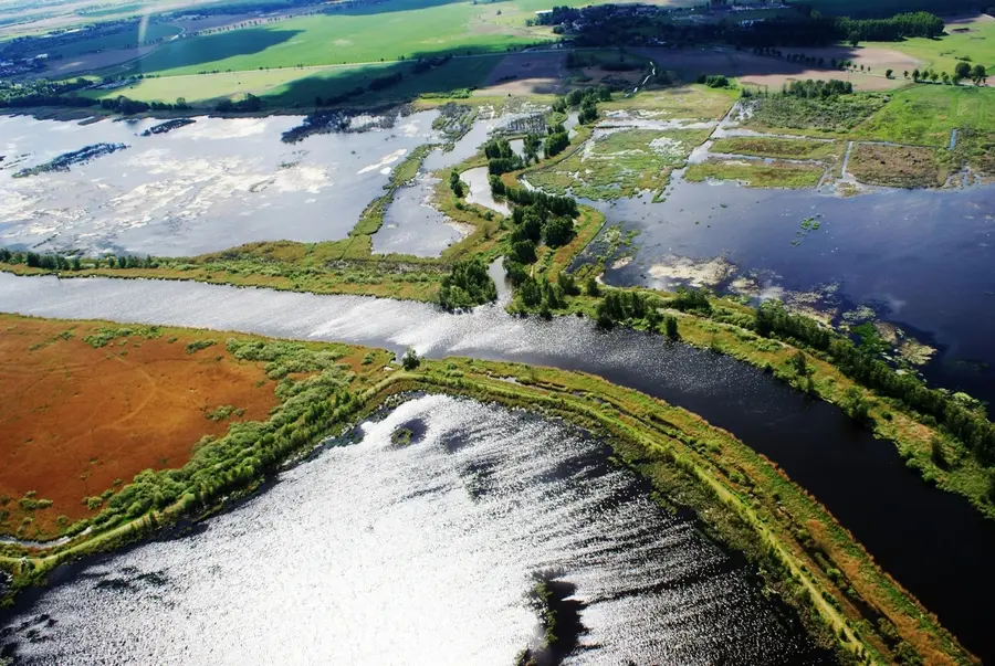 Die Peene aus der Vogelperspektive