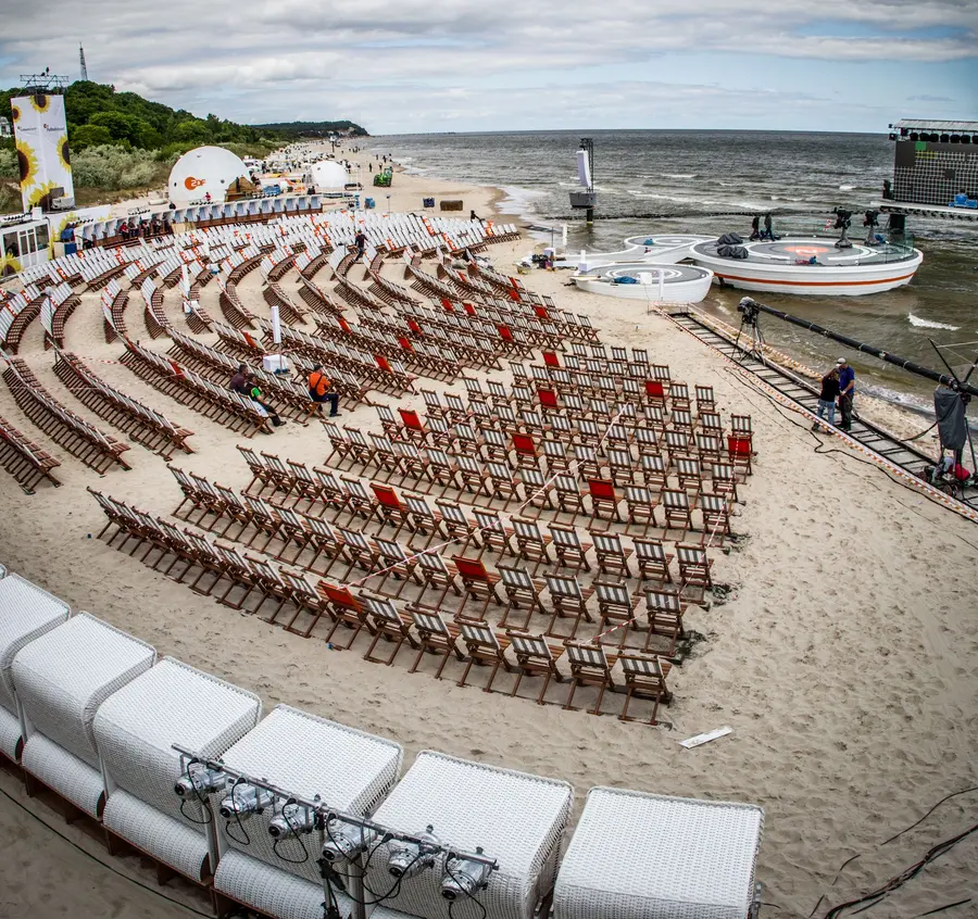 Blick auf den ZDF-Fußballstrand