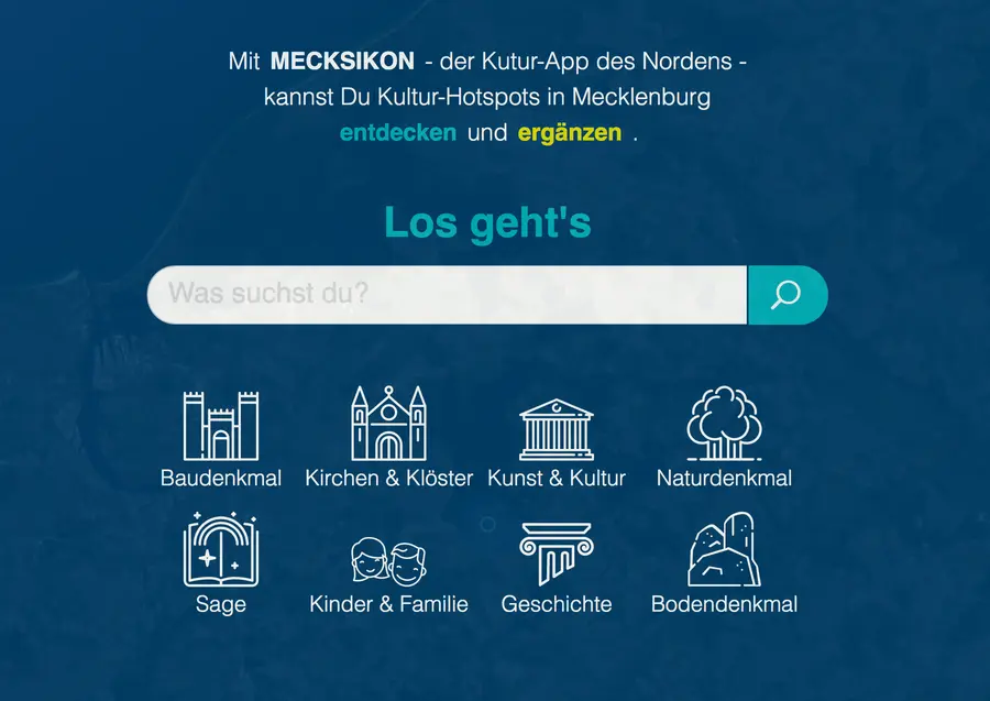 Benutzeroberfläche der Web-App „Mecksikon“ Benutzeroberfläche der Web-App „Mecksikon“