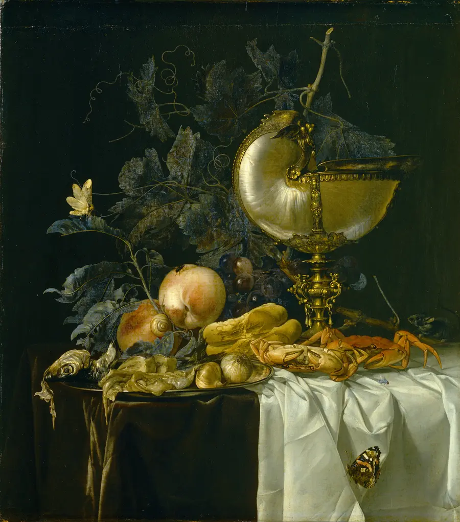 Willem van Aelst: Stillleben mit Nautiluspokal (1661)