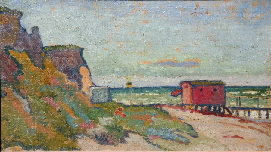 Foto: Cesar Klein Ahrenshoop IV (Badehaus am Strand), 1909 Öl auf Malpappe Privatbesitz © VG Bild Kunst, Bonn 2011