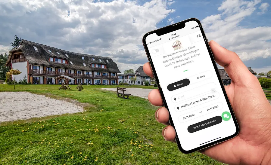So sieht der digitale Anreise-Check auf dem Smartphone aus.